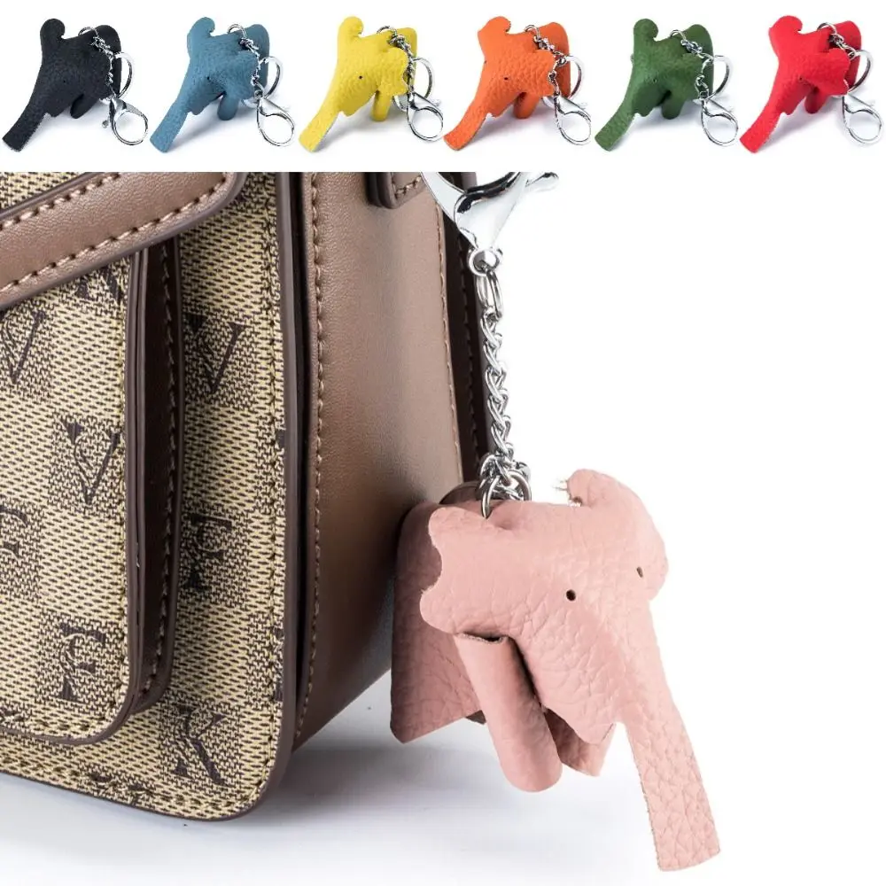 Breloczek ze skóry naturalnej w kształcie słonia z kreskówki, ręcznie robiony prezent, zawieszka słonik, DIY, różne style, lalka do zawieszenia na klucze