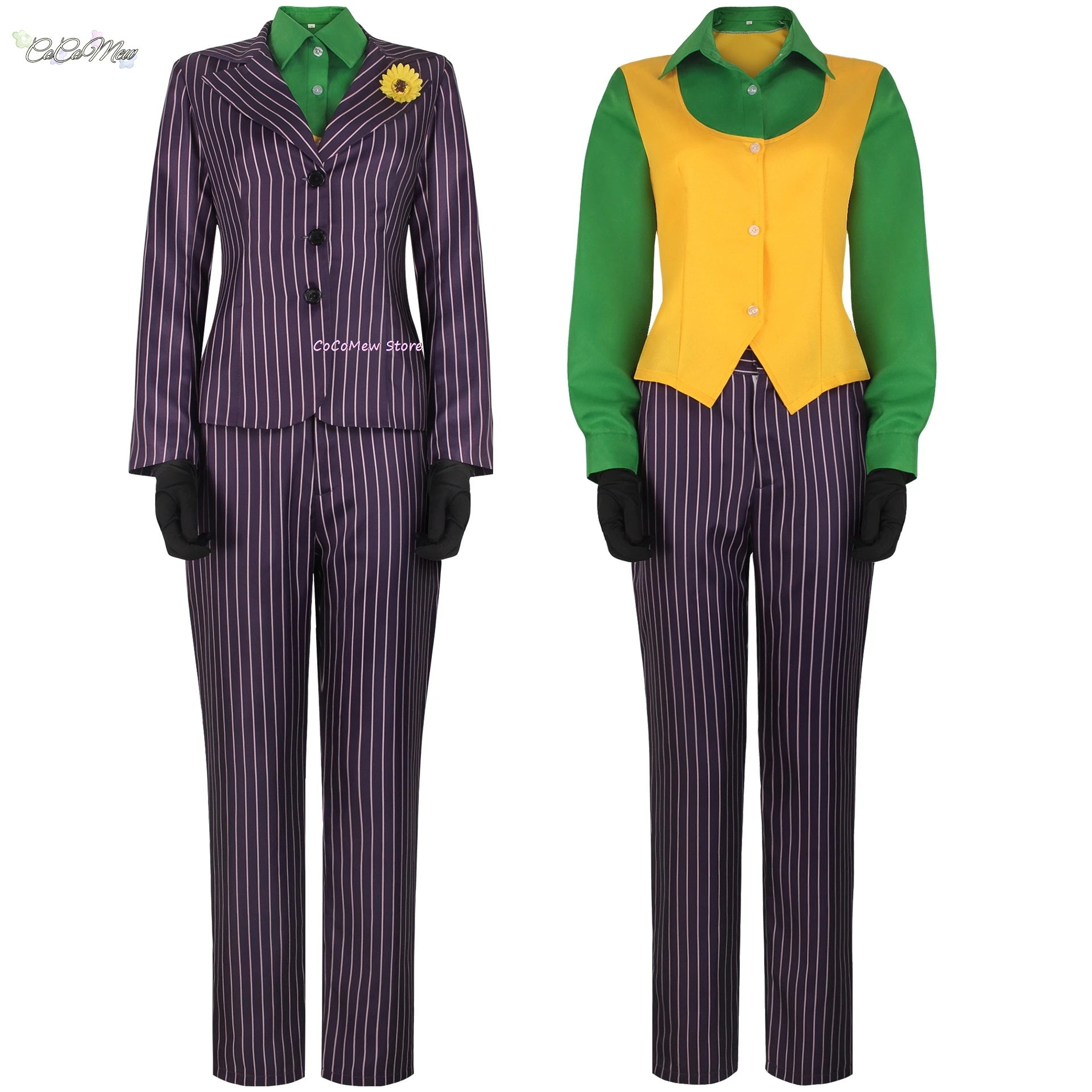 Halloween Cos Costume Purple Striped Clown Costume Suit Jacket Cosplay Stage Performance Costume Costume Adult Men's Custumes