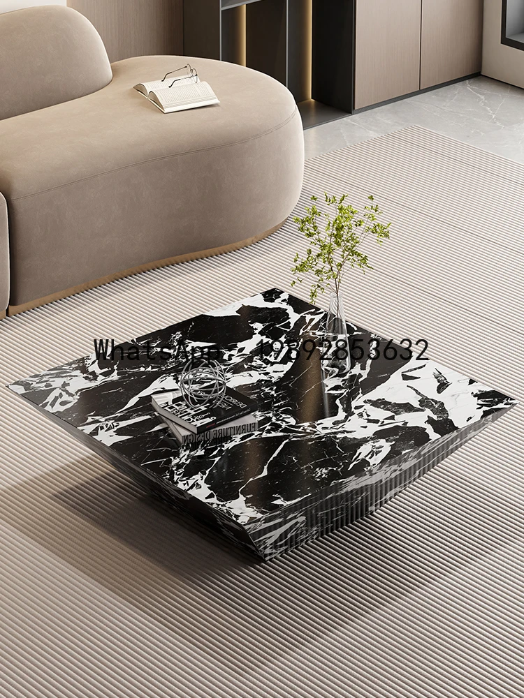LYY Creative Rectangular Coffee Italian Minimalist Style Rock Plate Living Room Home High-end Small Apartment Coffee Table