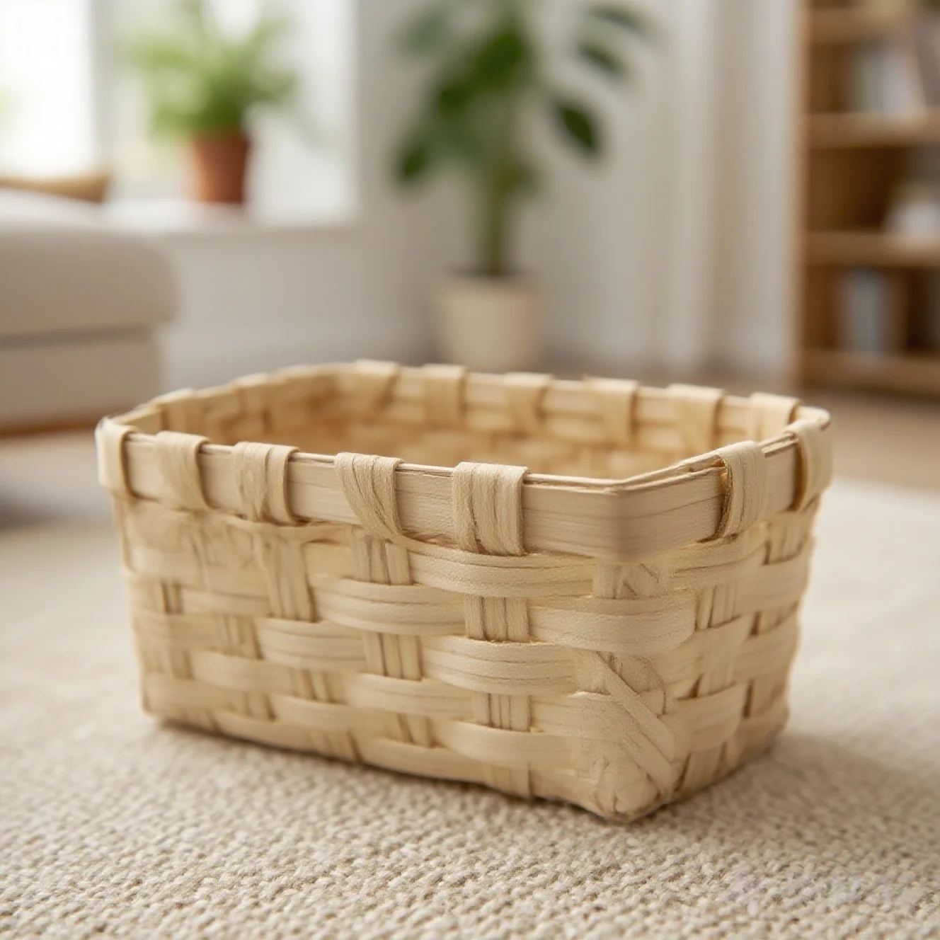 

Плетеная корзина для хранения, бытовые фруктовые закуски, ящик для хранения гаек, плетеная корзина для мелочей из искусственного ротанга, настольная корзина