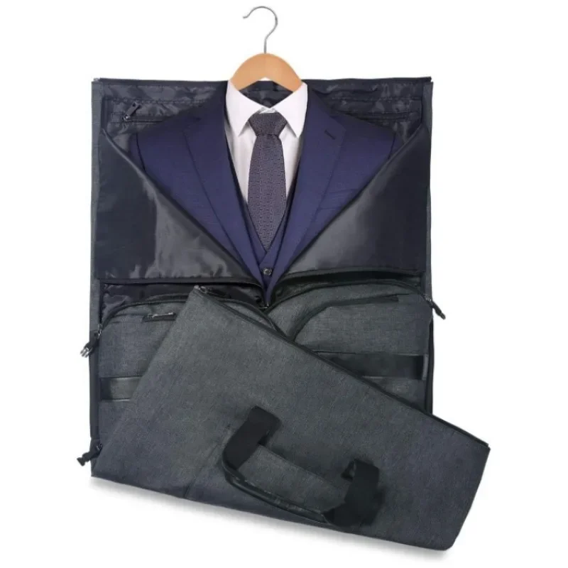 Portable Clothes Foldable Dust-Proof Suit Bag for Gowns Coats Shirts and Dresses Suit Travel Duffel Bag with Shoes Compartment