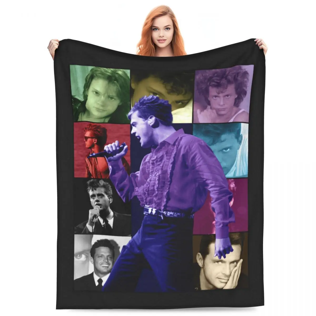 L-Luis Miguel Blanket Singer Tour Eras Camping Flannel Throw Blanket Warm Soft Living Room Design Bedspread Birthday Gift