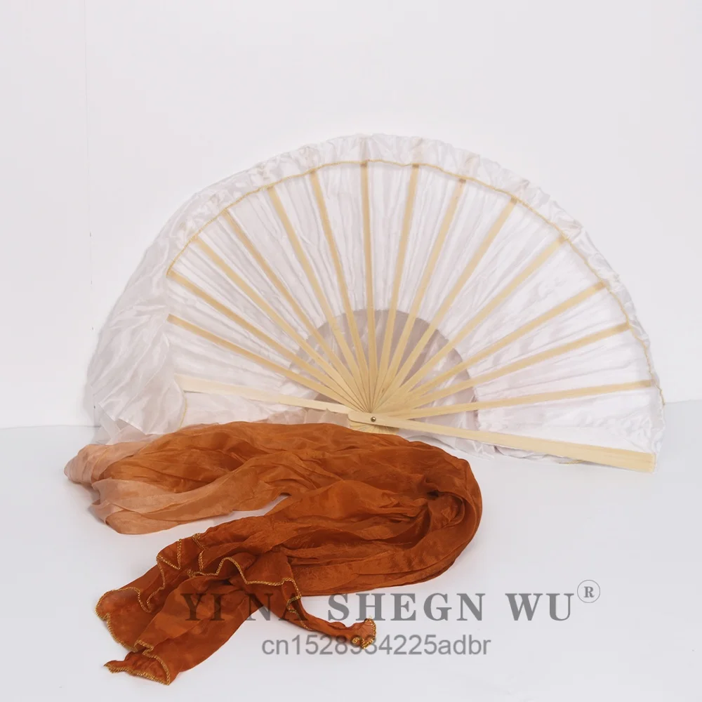 Wachlarze do tańca brzucha, jedwab naturalny wysokiej jakości, chiński jedwab 100%, 1 sztuka, praworęczne, ręcznie robione, ręcznie farbowane jedwabne welony, wachlarze taneczne.