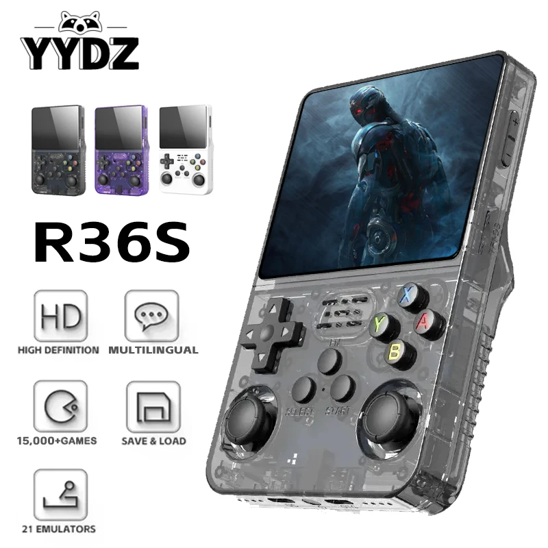 R36S retro handheld video game console 64GB game 3.5-inch IPS screen handheld game console open-source Linux gift