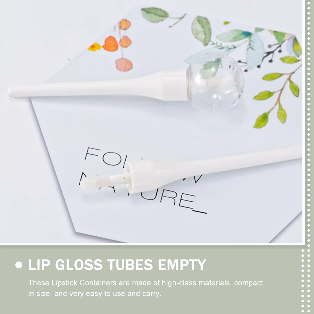 25pcs Empty BULK ลิปกลอส 6ml สีขาว DIY ลิปบาล์มลิปสติกคอนเทนเนอร์เติมขนาดเดินทาง BULK GLOSS