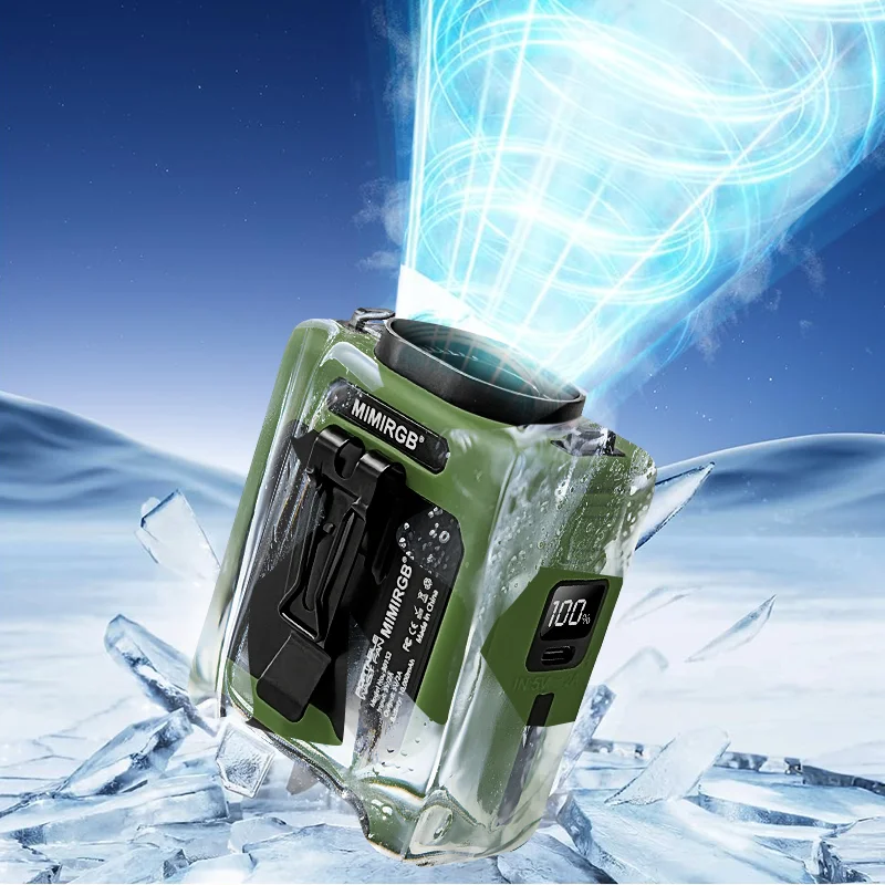 屋外ポータブルウエストファン-20000mah-充電式ポータブル吊り首ファン屋外旅行スポーツウエストクリップファン電源銀行付き