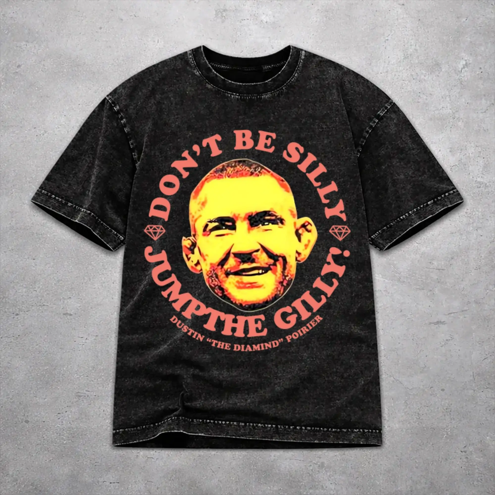 Men Women Vintage Washed T-shirts Dustin Poirier  Printed Shirt Merch Harajuku  Tees Tops