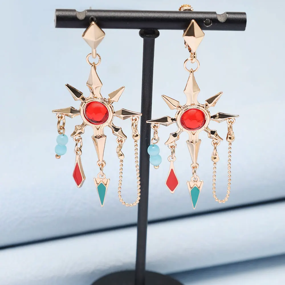 فاينل فانتسي XIV FF14 Azeyma كوس أقراط تأثيري قرط كبس الأذن دبوس أنيمي كوميك كون تظهر الدعامة مجوهرات اكسسوارات