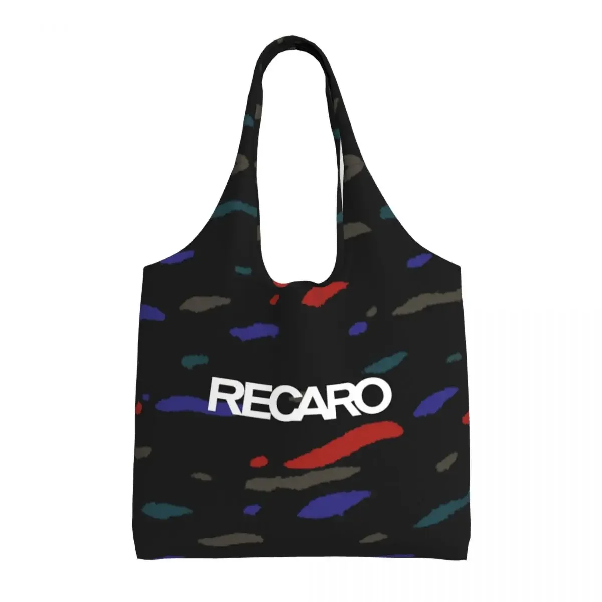 Custom Recaros Logo Canvas Shopping Bags Women Recycling Large Capacity Grocery Tote Shopper Bags Photography Handbags