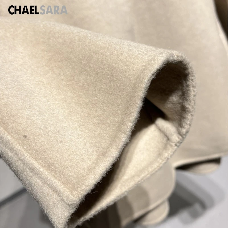 Elegant Women's Wool Blend Coat with Faux Fur Collar - 2026