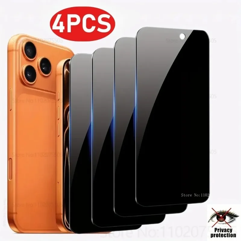 

4Pack Privacy Tempered Glass for IPhone 16 15 17 Promax 16 Plus 13 14 Promax 12Mini Anti-Spy Screen Film Air 15 Promax 16E 8 7 6