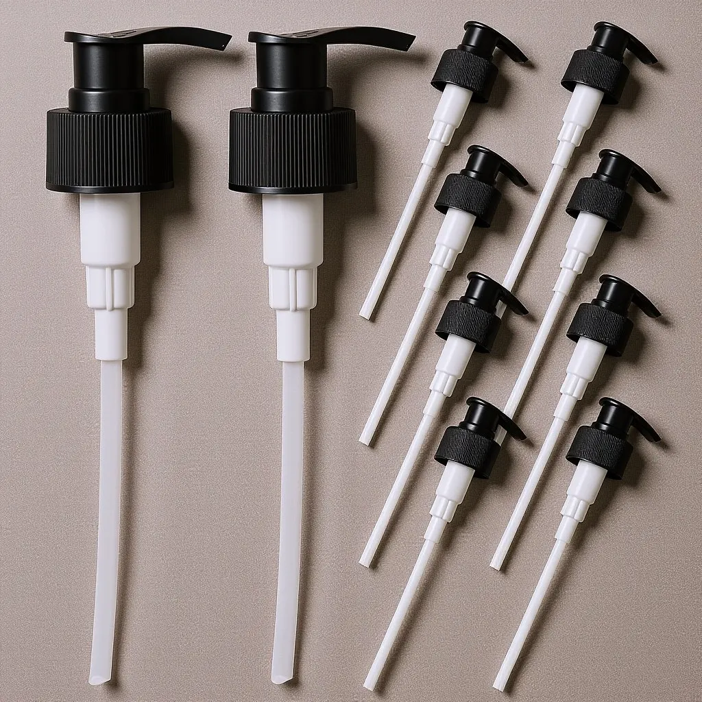 

10Pcs Pump Head for Soap Dispenser Replacement Lotion Shampoo Bottle Use High Viscosity Fluids Trim to Fit 28Mm Black