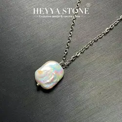 HEYYA STONE Natural Baroque Pearls Pendant Necklace For Women GOLD Plated Simple Fine Jewelry Gemstone Classic Style