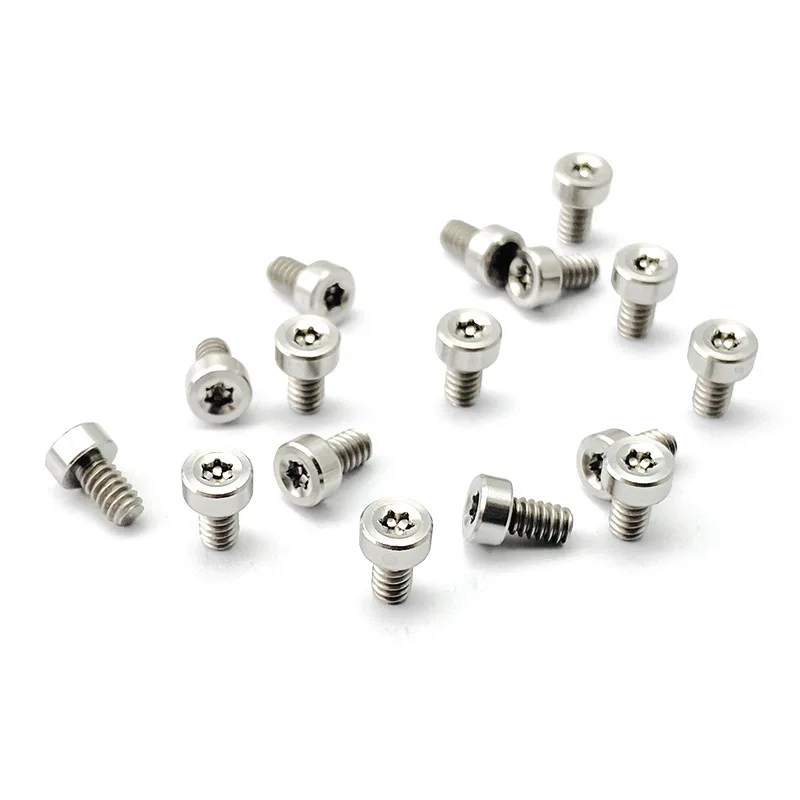 6pcs/lot CNC Titanium Alloy TC4 Flashlight Back Clip Screws 4-40 Thread Model Torx Nail for Compact Array Flashlights DIY Parts