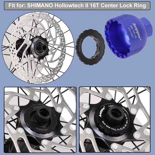 Imagen 2 del producto Anillo de bloqueo central de freno de disco de bicicleta, herramienta de instalación y extracción, llave de extracción de anillo de bloqueo para soporte inferior SHIMANO Lockring BB52
