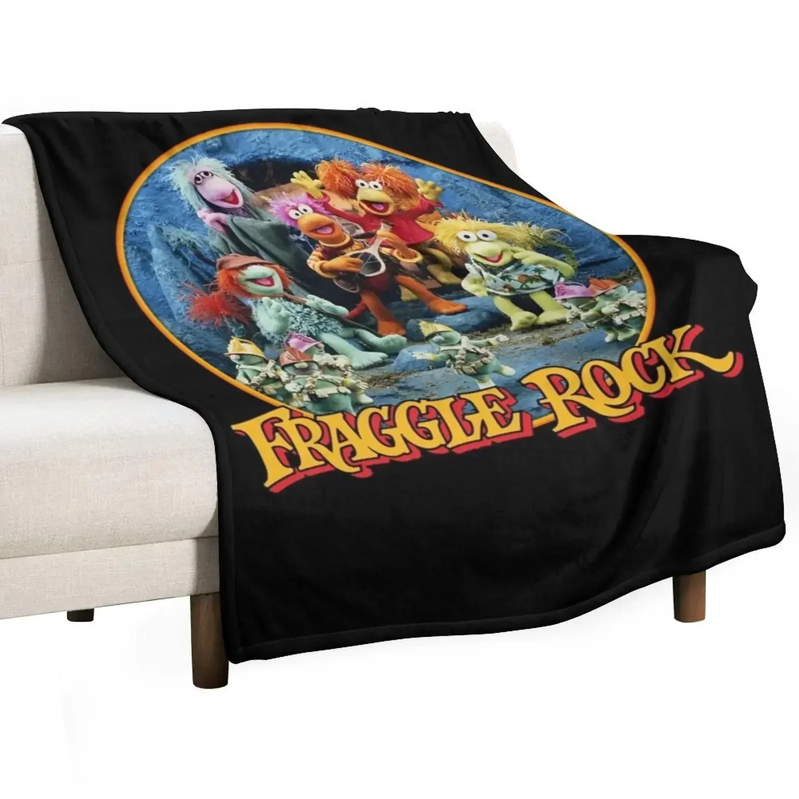 

Music Vintage Retro Fraggle Rock Gifts For Music Fans Throw Blanket sofa bed Custom anime Furry Blankets