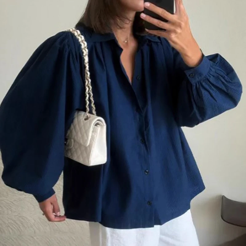 

Casual Single Breasted Shirt Women's Suit Fashion Street Wear Elastic Waist Shorts Outfits Simple Solid Long Sleeved Autumn Set