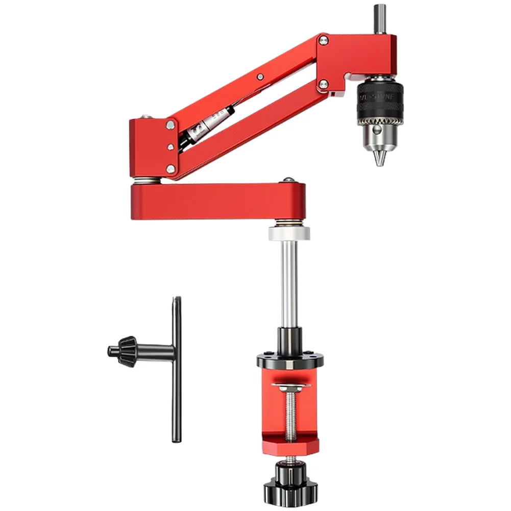 Tapping Bracket with Three Jaw Chuck 1.5-10mm Grip Range for Hand Drills Aluminum Cantilever Design 370x225x70mm