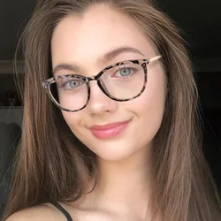HANDOER Women Glasses Blue Light Blocking UV400 Anti-Reflective Optical Prescription Female Woman Eyewear Stylish Spectacles