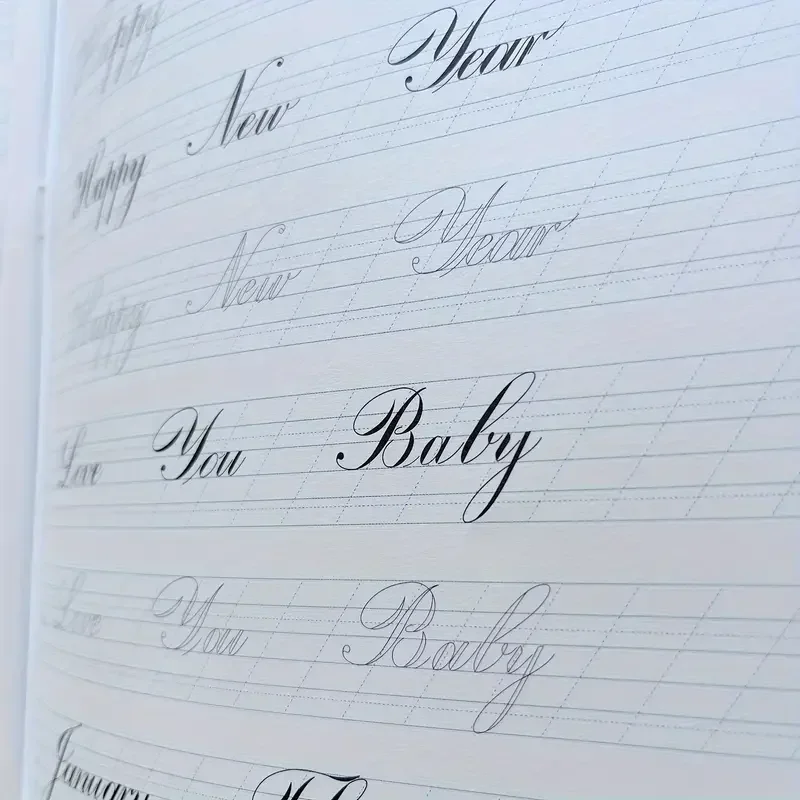 Beginner Calligraphy Practice Workbook - Elegant Carving Script Copybook -14+age group, learn exquisite writing skills