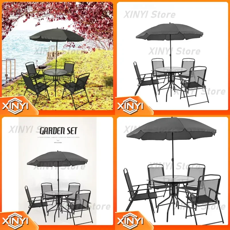 for Outdoor Furniture Set for Garden Cafe Patio Folding Iron Table Chair Portable Easy Clean Modern Cool Design Customizable