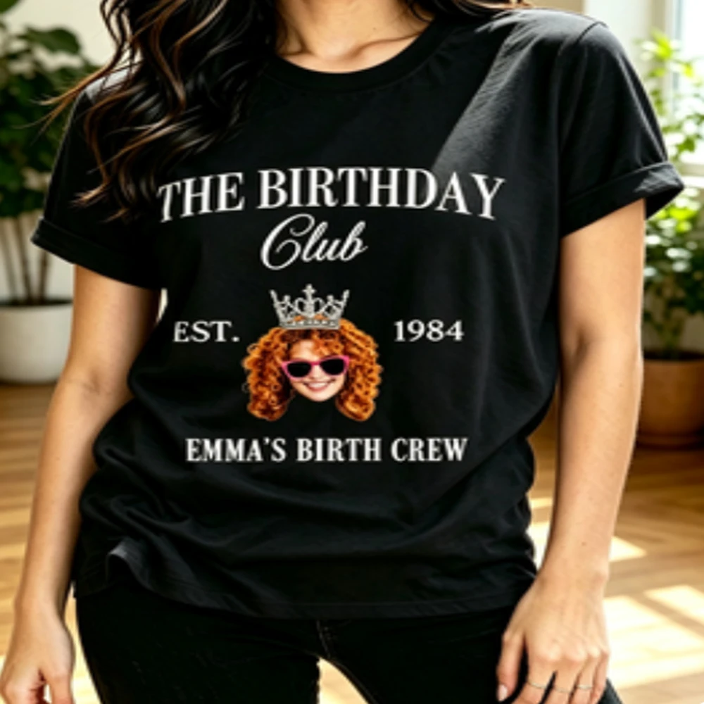 

Funny Custom Face Printed Birthday T-Shirt Street Style Heavy High Quality Cotton Comfortable Short Sleeve Tops