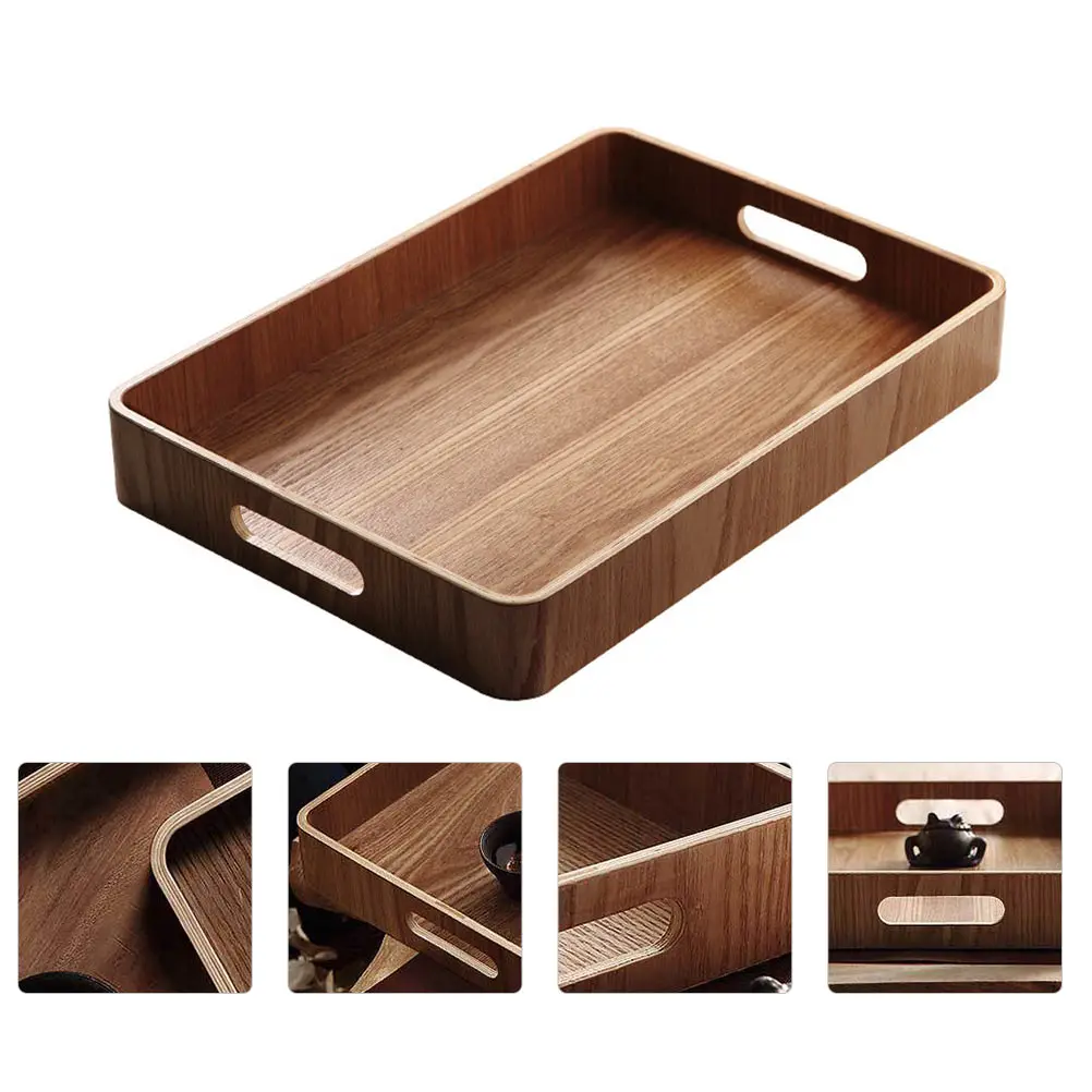 

Wooden Tray for Snack Dessert Serving Coffee Holding Breakfast Bread Kitchen Decor 12inch Practical Tea Tray Fruit