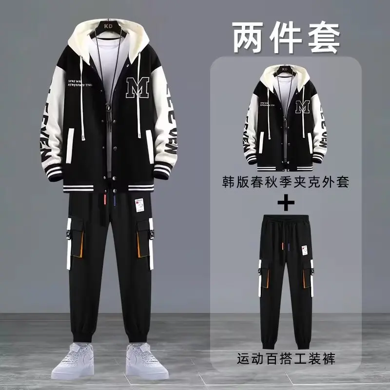 2021 Spring Autumn Men\'s Sets Japan Fashion Joggers Sets Men Casual Men Clothing Streetwear Hooded Tracksuit Men Two Piece Set