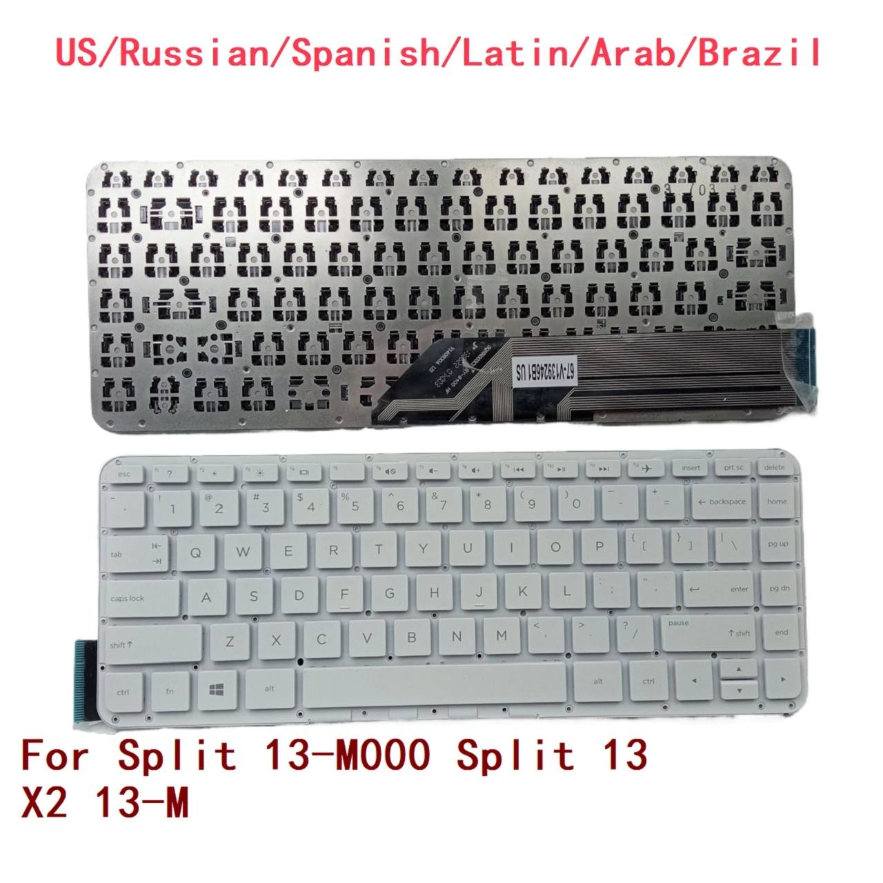 Teclado para portátil HP Split 13-M000 Split 13 X2 13-M, repuesto para PC portátil, EE. UU., ruso, español, latino, árabe, Brasil, nuevo