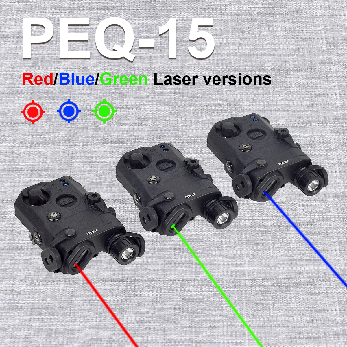 Tactical PEQ 15 Airsoft Red Green Blue Powerful Laser Dot IR Indicator SureFire M600 M600C Flashlight Dual Control Switch