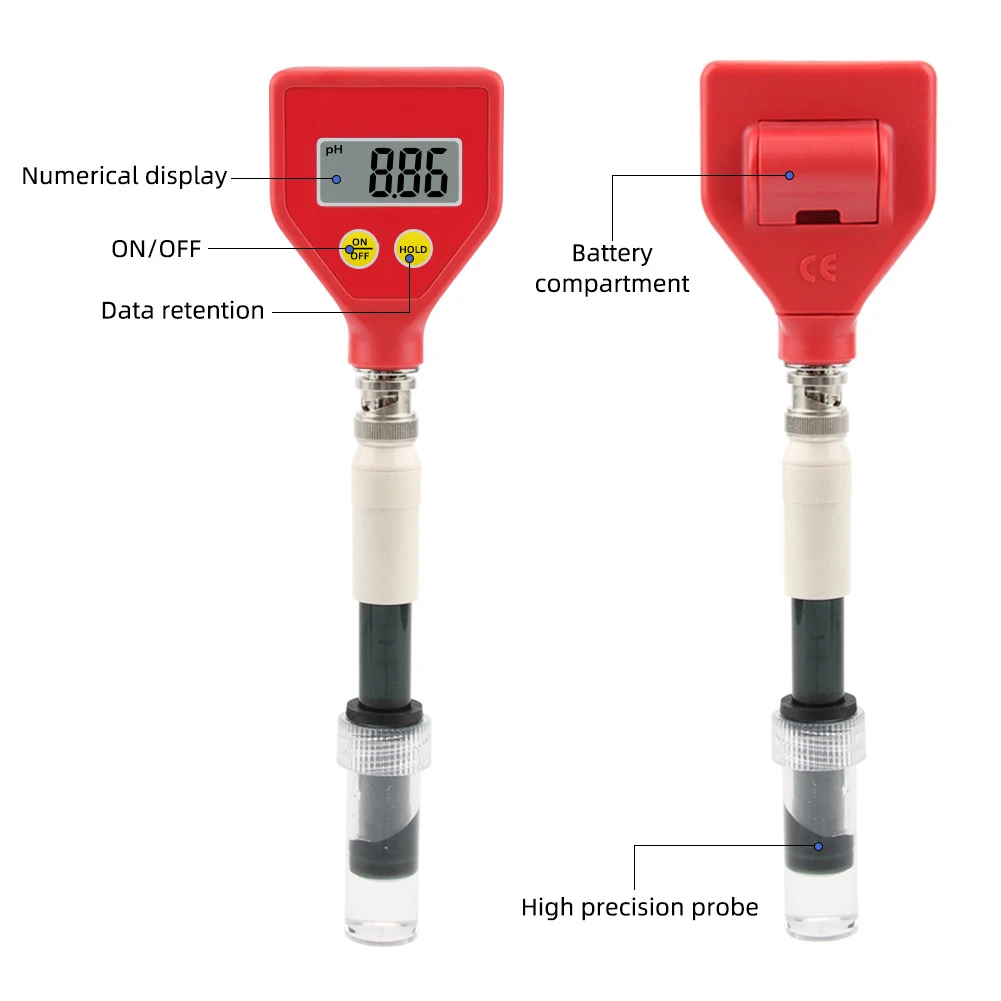 디지털 PH 계량기 PH98109 요리 고기 식품 반죽 주방 피부 미용 건강 전극 테스터 토양 가죽 종이 헤어 에멀젼