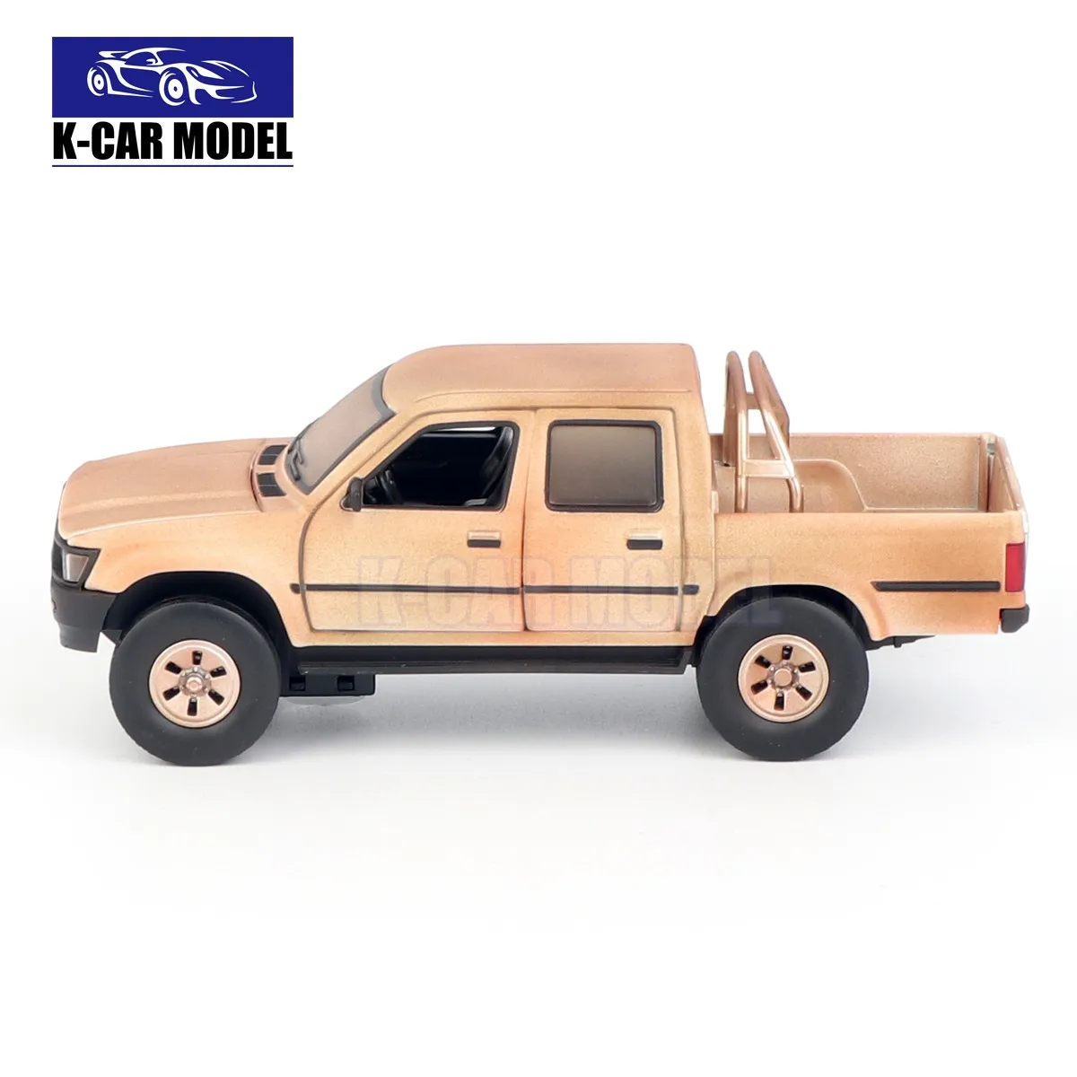 JKM 1/32 Hilux Pickup Truck With Anti-tank Gun Diecast Model Car Toys Kids Sound Light Gifts