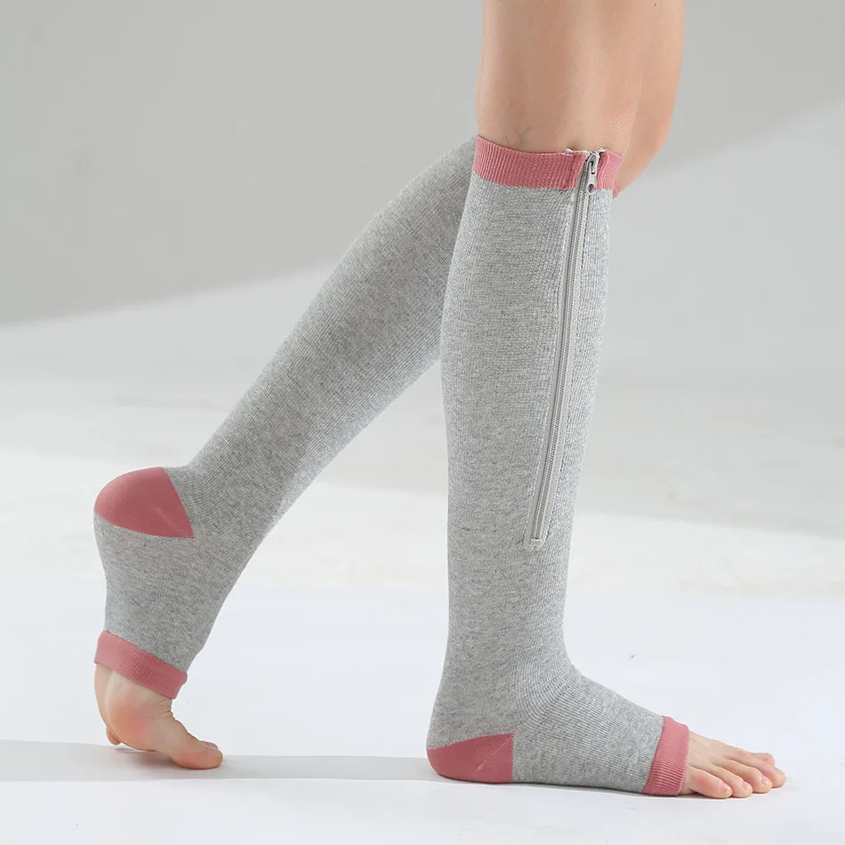 1 Paar Kompressionssocken mit Reißverschluss, Fettverbrennung, Radsocken, Laufen, schlanke Dornröschenbeine, Krampfadern-Präventionssocken für Herren – Detail 17