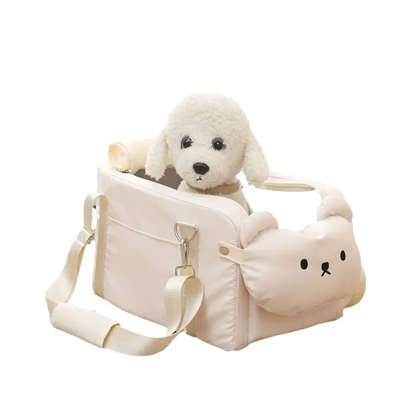 Pet Dog Car Seat Cat Carrier Booster Seat on Armrest Travel Bags for Cats Dogs with Easy Carrying Strap Travel Car Carrier