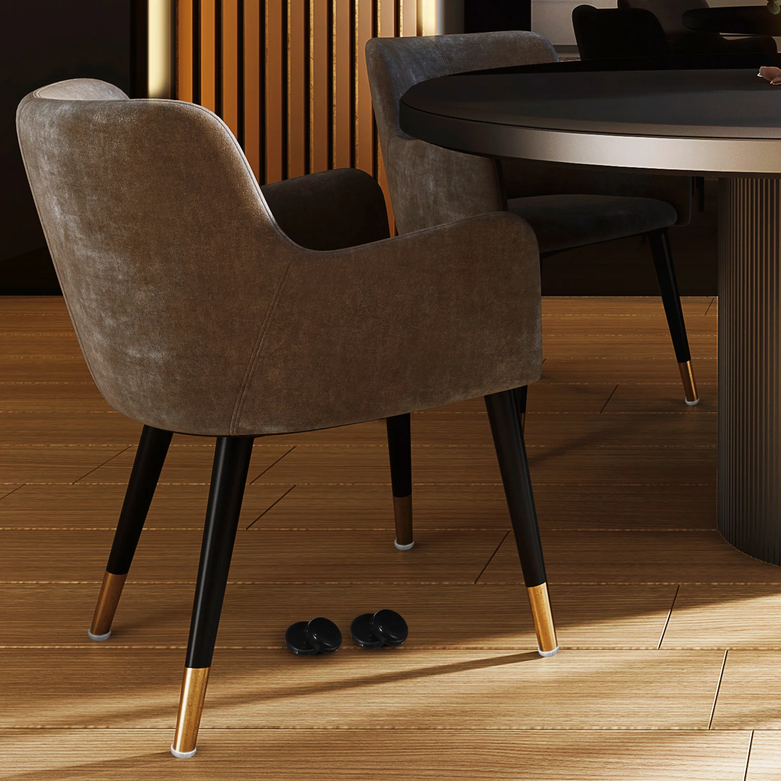 

48pcs Furniture Leg Pads Round Glide Caps For Carpet Floor Protector Heavy Furniture Sliders Chair Feet Protectors Hardwood