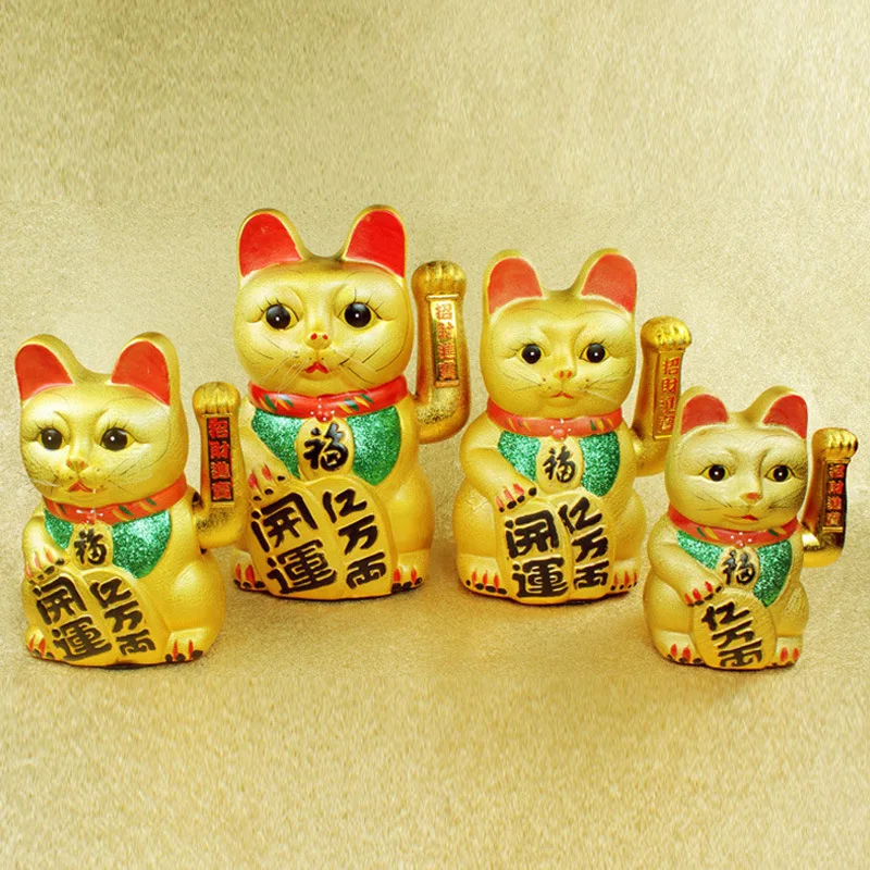 Chinese Lucky Cat Gold-plated Ceramic Shake 7 Inch - 17 Inch Lucky Cat Million Two Lucky Cat Opening Ornaments Home Decor