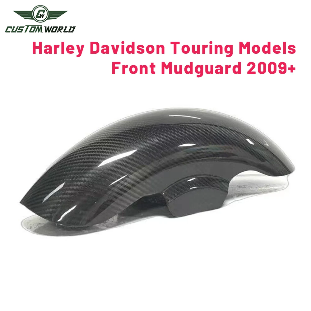 Real Carbon Fiber Front Mudguard For Harley Davidson Touring Models 2009 Motorcycle Exhaust Carbon Front Fender For Harley