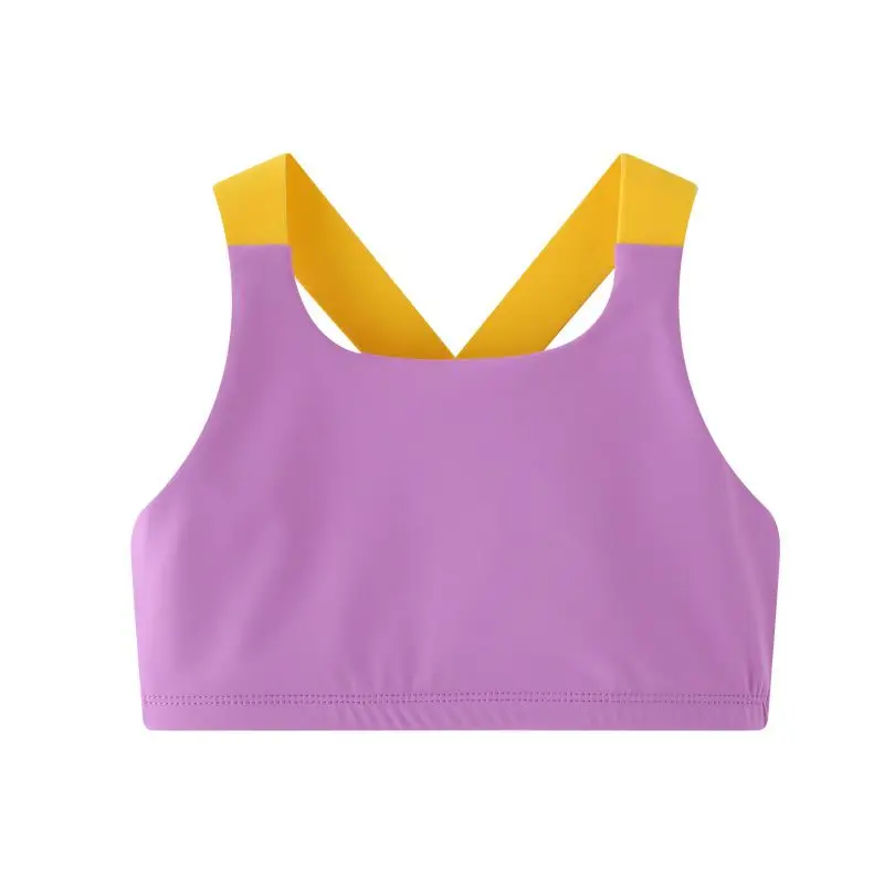 Children\'s Sports Tank Top Underwear Girls Cross Back Sports Bra 5-12 Years Old Children Running Sports Underwear