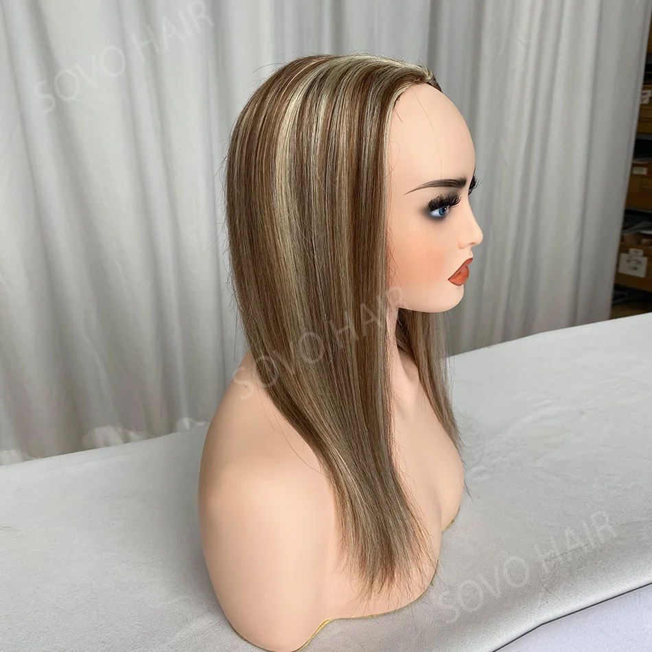 16-inch-highlight-human-hair-wig-for-women-150-180-density-p6-613-glueless-machine-made-remy-hair-half-opening-wigs