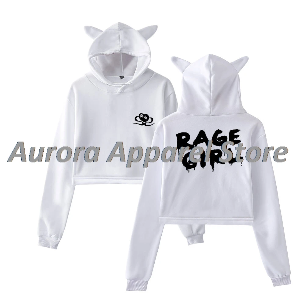 Nina Chuba Rage Girl Jersey Mujer Orejas de Gato Sudadera con capucha Camiseta de Manga Larga Ropa de Mujer