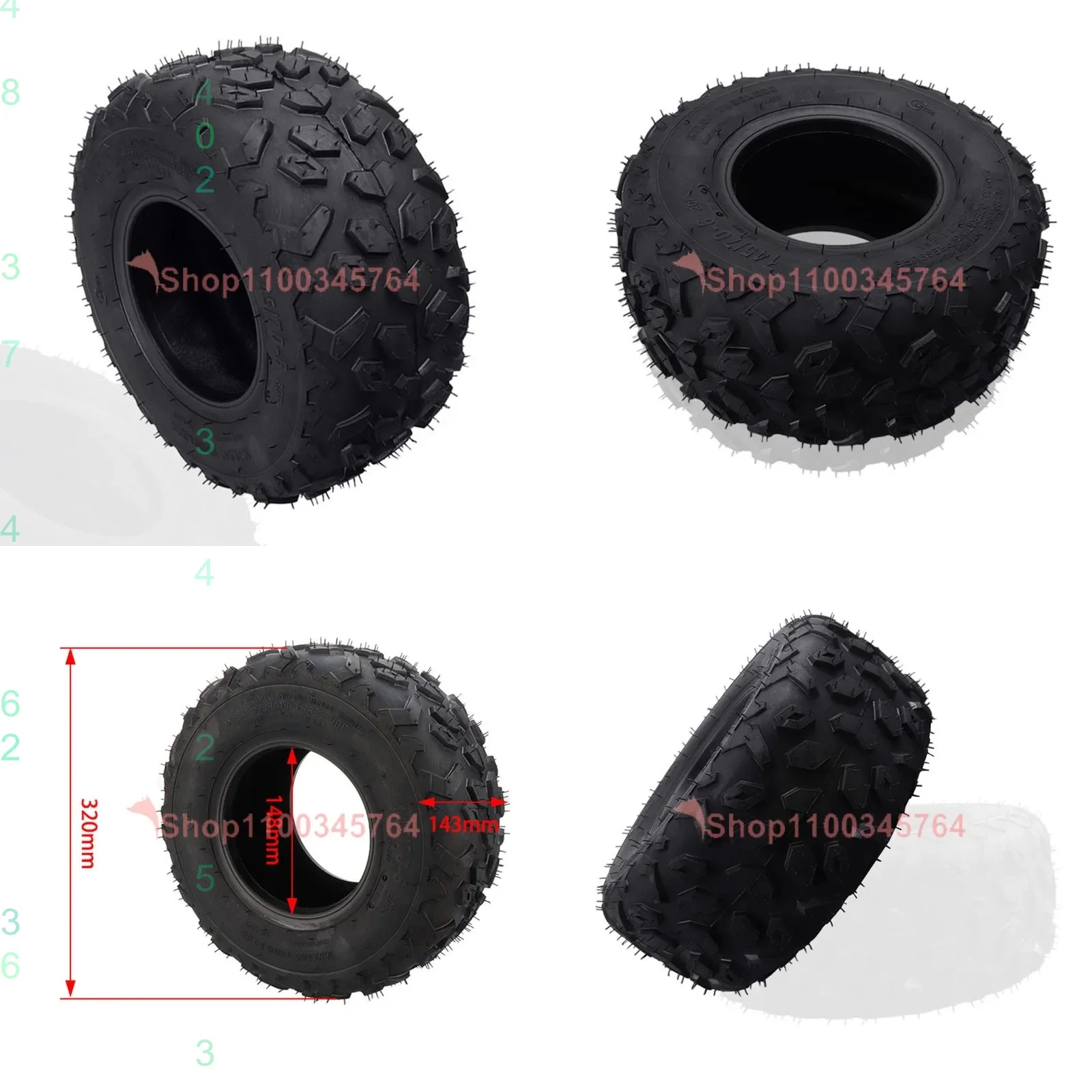145/70-6 Tubeless Tires 6 Inch for 50cc 70 90 110cc 125cc Children Quad ATV Off-Road Vehicles