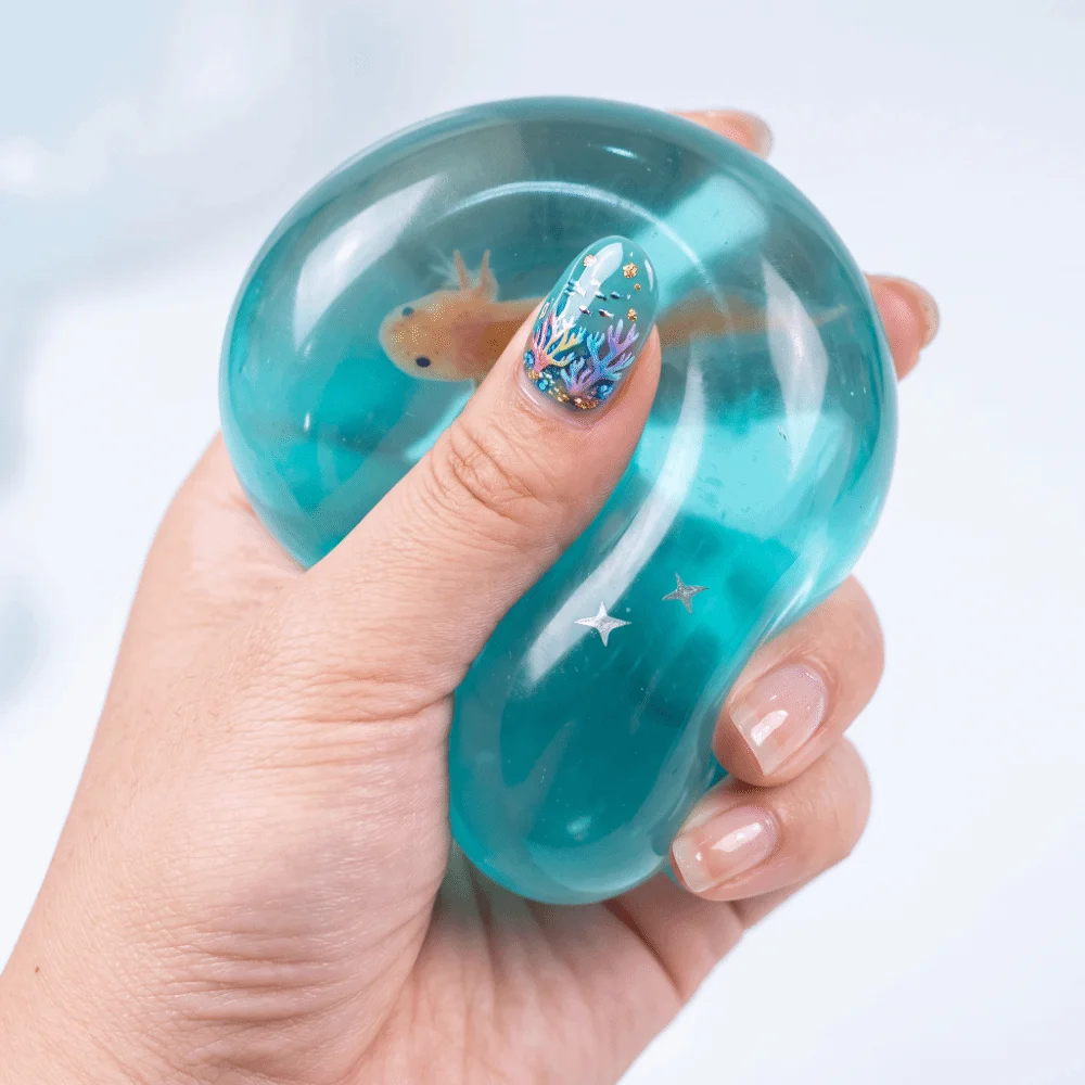 Transparent Goldfish Ball Squishy Toy Slow Rebound Slow Rising Goldfish Ball Fidget Toy Portable Soft Goldfish Ball Squeeze Toy