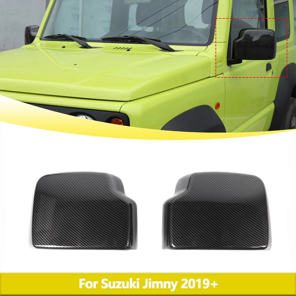 

Carbon Fiber Car Rearview Mirror Cover Decoration Trim for Suzuki Jimny 2019 2020 2021 2022 2023 ABS Exterior Accessories