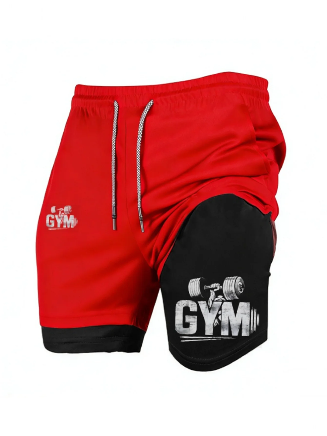 

Summer Men's GYM Print 2-in-1 Quick-Drying Short Breathable and Sweat-wicking A Must-have for Fitness and Exercise