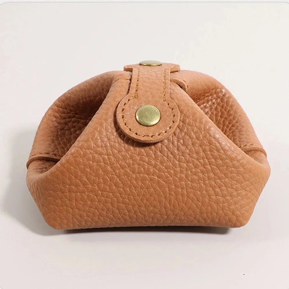 Portátil cor sólida couro do plutônio moeda bolsa tamanho pequeno saco de fone de ouvido multi-função bolsa presente do miúdo