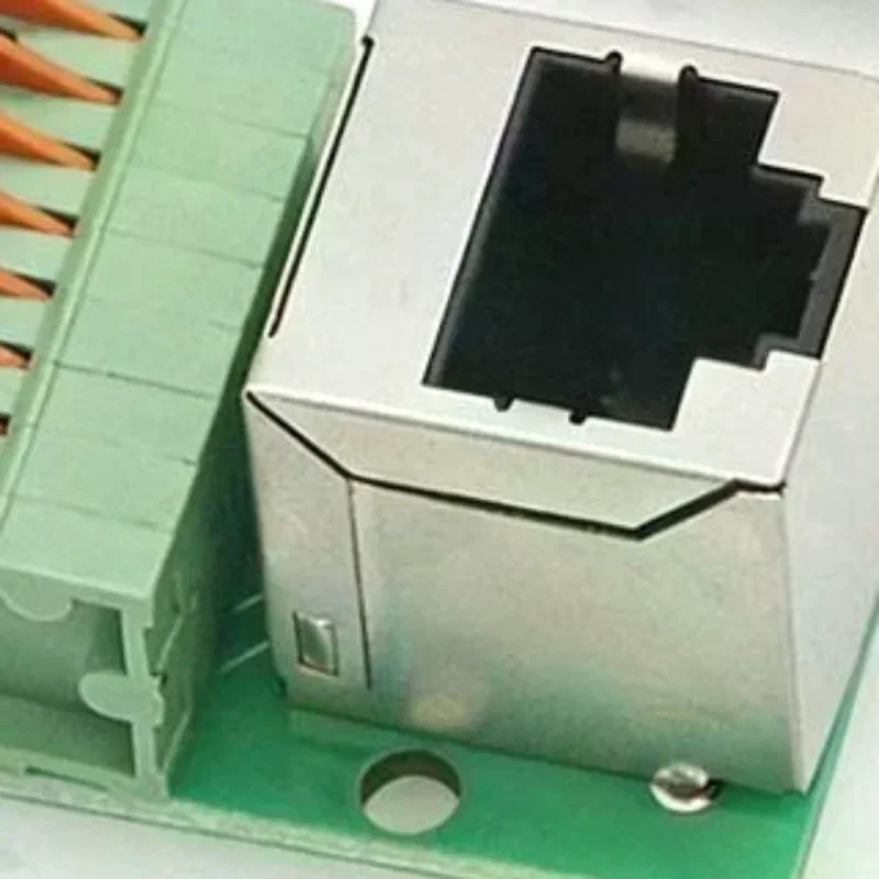 1Pcs Data Adapter Board Female Socket Guide Rail Installation Terminals Connector RJ45 Network Port Terminal Block Welding Free
