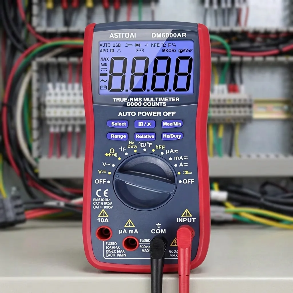 Heavy Duty 6000 Counts 0.01% Accuracy Auto Ranging Digital Multimeter 1000V DC Voltage Tester Ohmmeter Professional