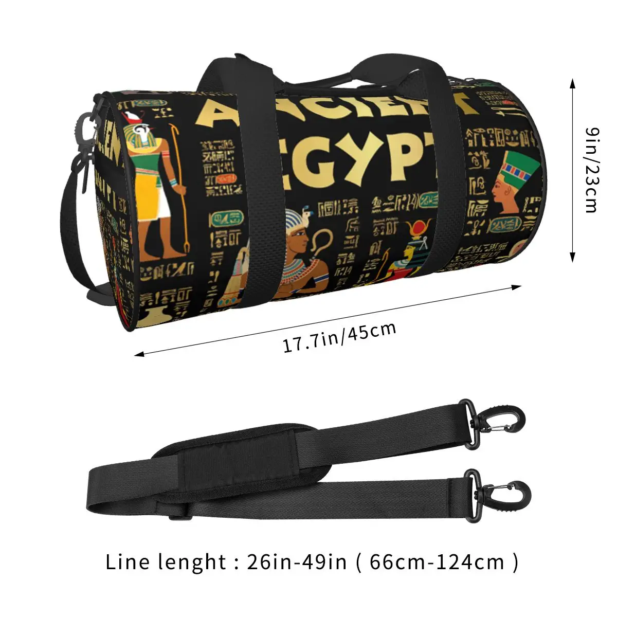 الموضة الهيروغليفية المصرية والآلهة مصر القديمة الفن كبير واق من المطر حقيبة قاعة رياضة واق من المطر حقائب السفر حقائب اللياقة البدنية