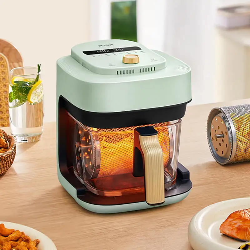 Automatic Rotary Visual Air Fryer Baking Rotary Cage Multi-Function Heating Electric Fryer