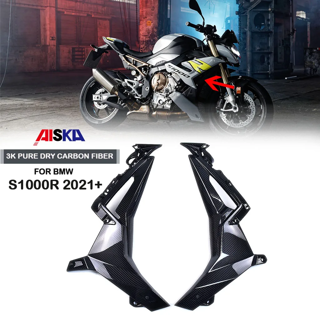 3K Pure Dry Carbon Fiber Lnternal Side Cover Inside Panels Fairings Side Panel For BMW S1000R 2021 2022 2023 2024 Spoilers